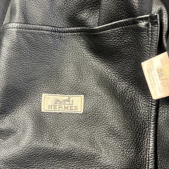 Auc Hermes Suede/Cotton Stand up Collar front zip men's jacket - Picture 5 of 15